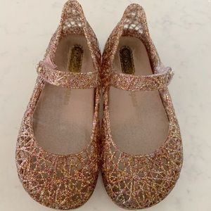 Mini Melissa rose gold pink zig zag campana size 9